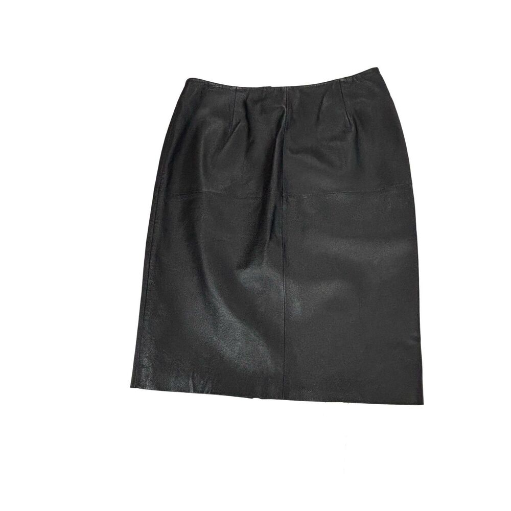 Vintage NEWPORT NEWS Black Leather Skirt Women’s 8 Lined Pencil Skirt